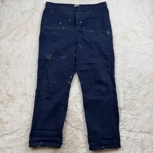 J. Crew Slouchy Boyfriend Chino Pant with Paint Splatter Navy Blue Women's 29